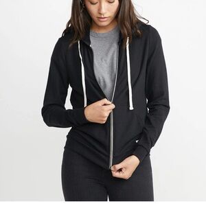 Marine Layer Black Afternoon Zip-Up Hoodie size large